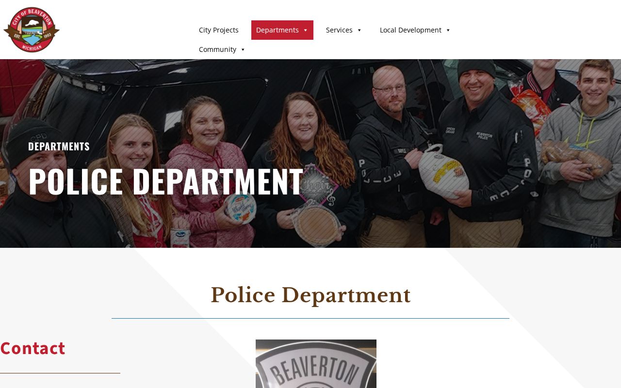 Beaverton warrant records agency contact on the Beaverton Police Department page